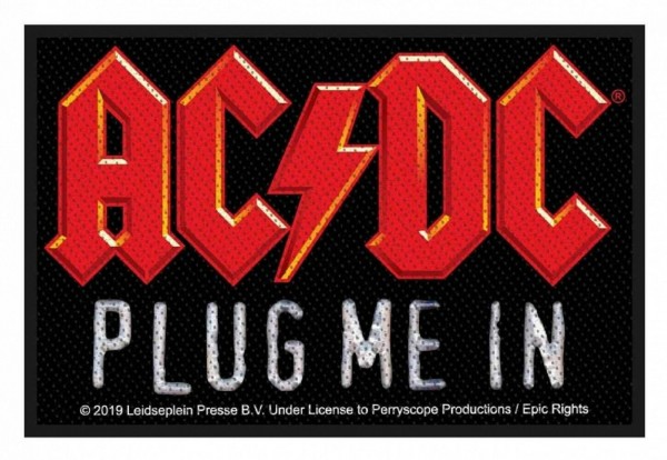 AC/DC - Logo Plug me in Patch Aufnäher 10x6,5cm