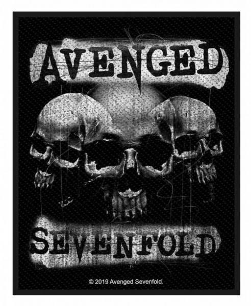 AVENGED SEVENFOLD - 3 Skulls Patch Aufnäher 8x10cm