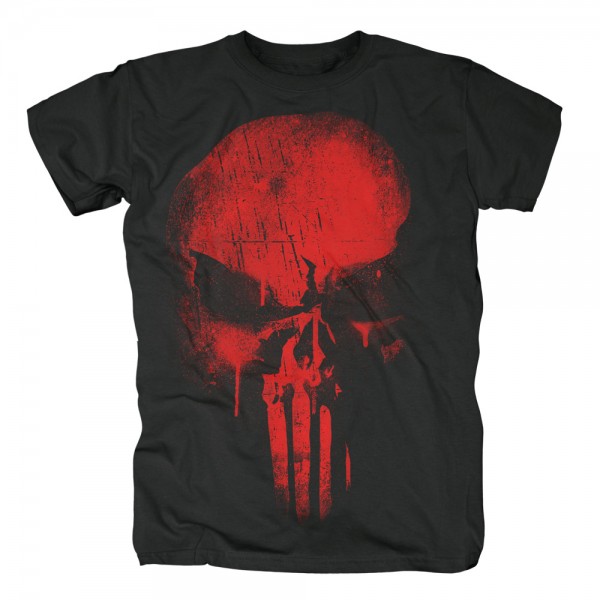 THE PUNISHER - Sprayed Skull Red T-Shirt