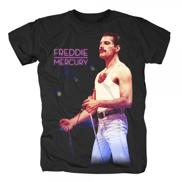 QUEEN - Freddie Mercury Mic Photo T-Shirt