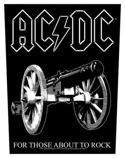AC/DC - For Those About To Rock BLACK Backpatch Rückenaufnäher