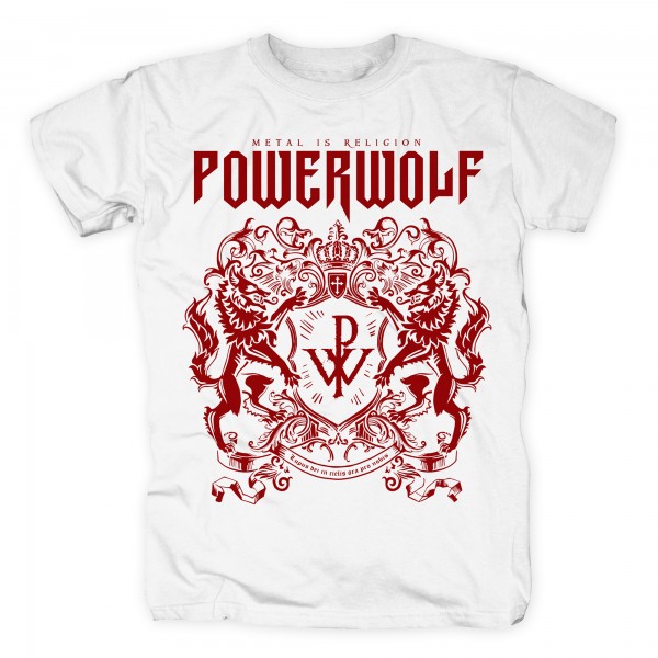 POWERWOLF - Red Crest White T-Shirt