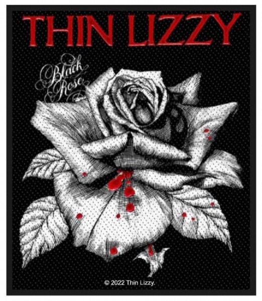 THIN LIZZY - Patch Aufnäher - Black Rose 10x9cm