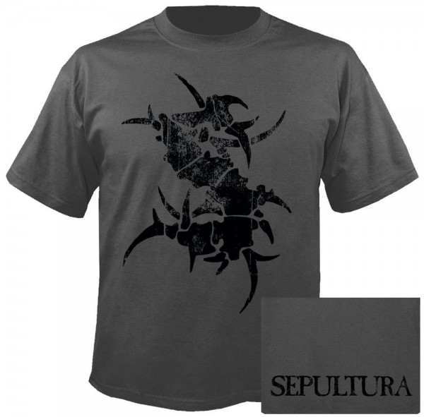 SEPULTURA - Black Logo On Grey T-Shirt