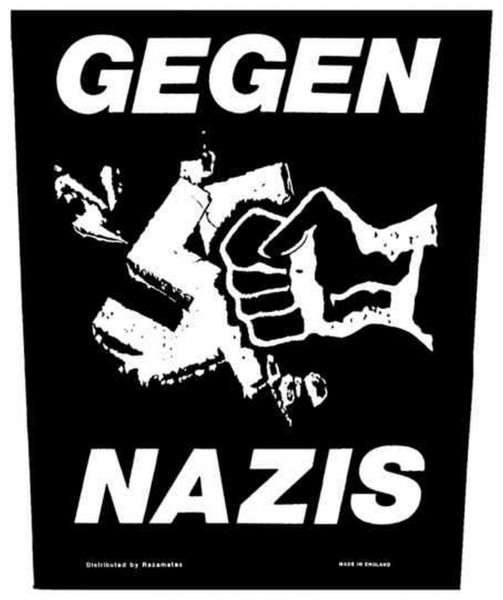 GEGEN NAZIS - Faust Fist Backpatch Rückenaufnäher