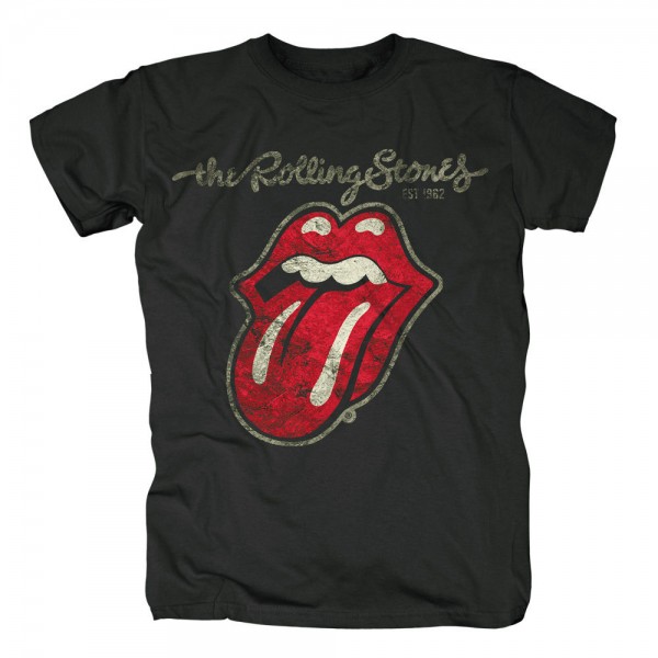 THE ROLLING STONES - Plastered tongue BLACK T-Shirt